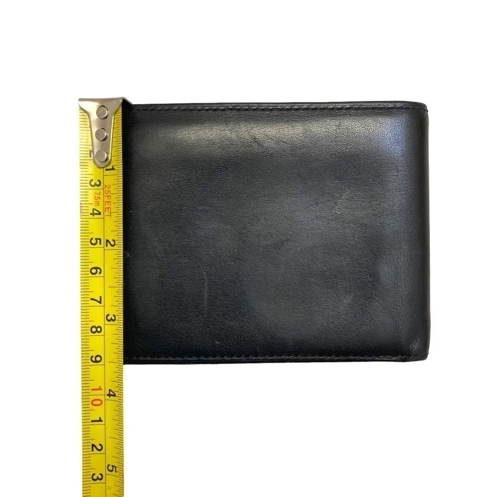 Tumi mens bifold black leather wallet